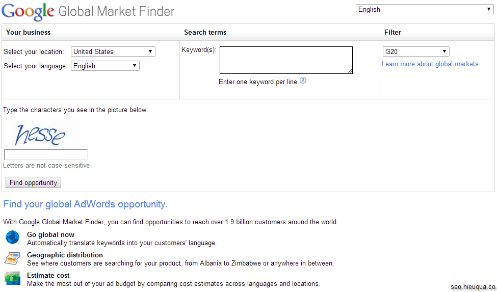 Global Market Finder được phát triển như là một phần của Google Translate
