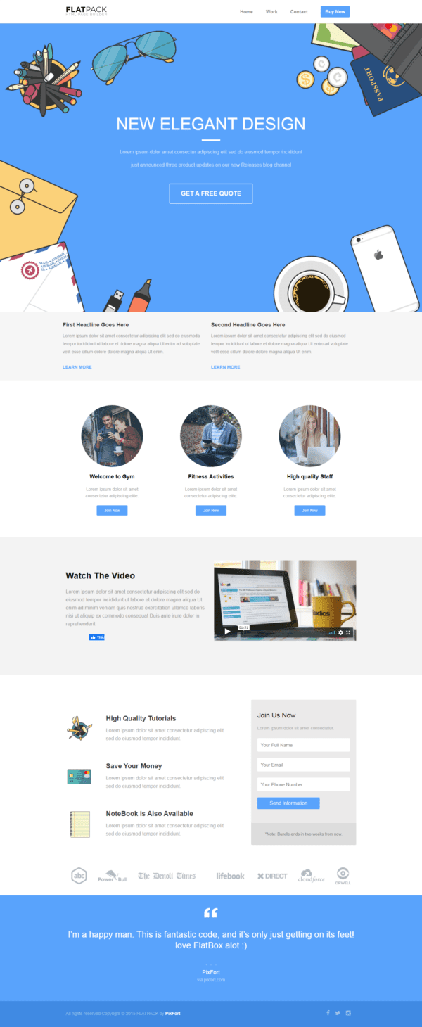 Landing page thanh lịch